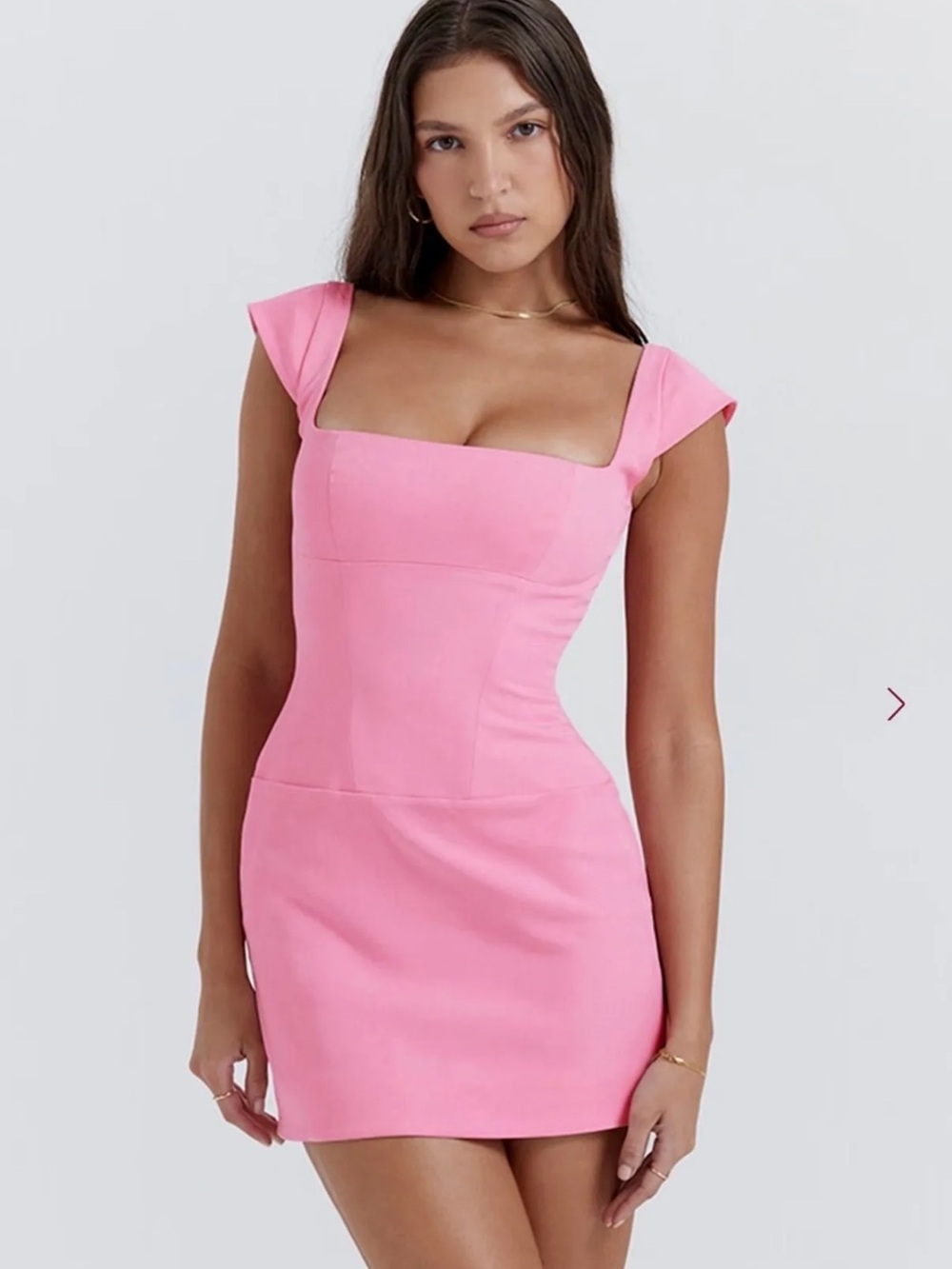 House of CB LEONIDA French Pink Corset Mini Dress Size Large